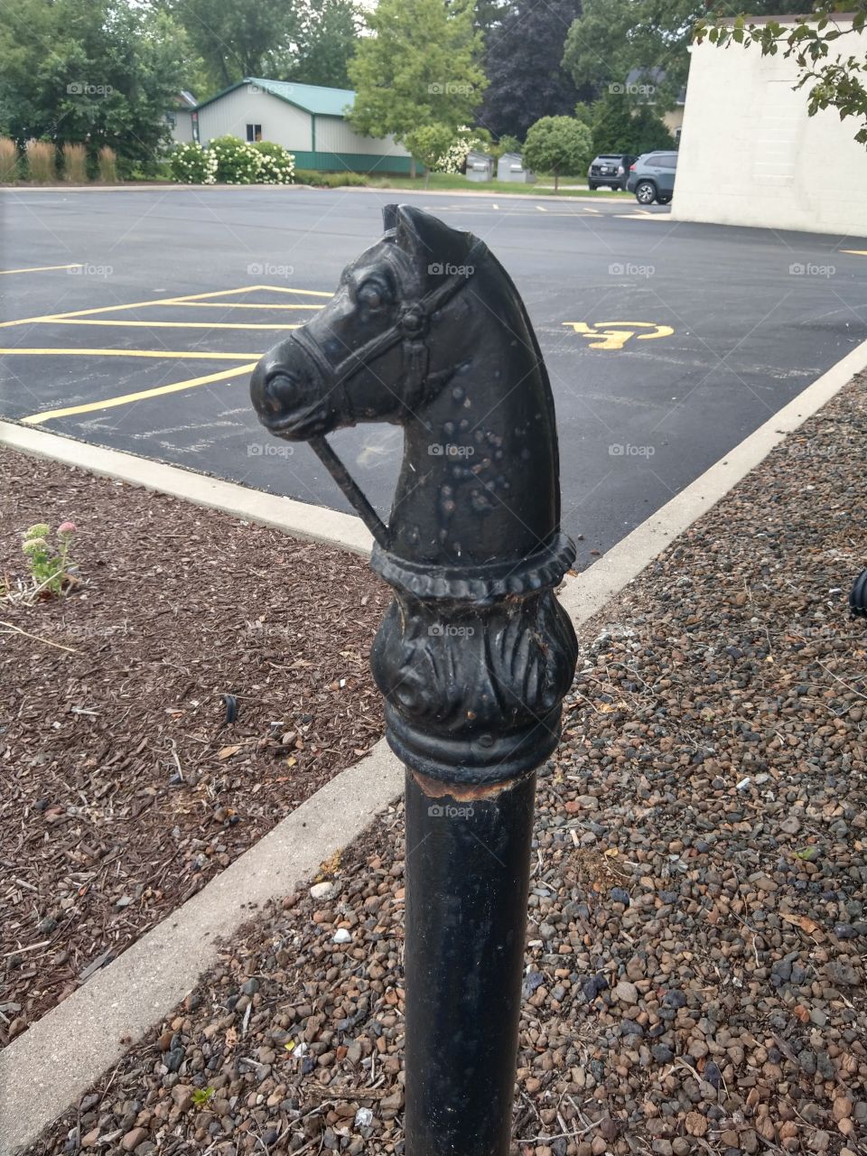 antique cast iron horse head hitching post