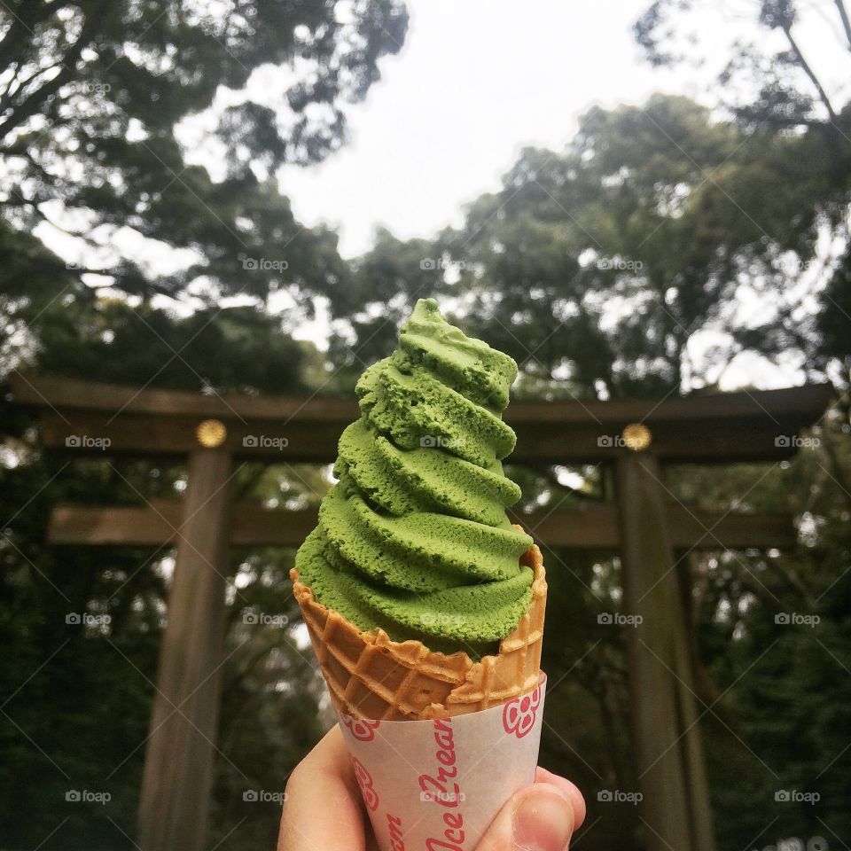 Green Tea Ice Cream. Green Tea Ice Cream in Tokyo, Japan
