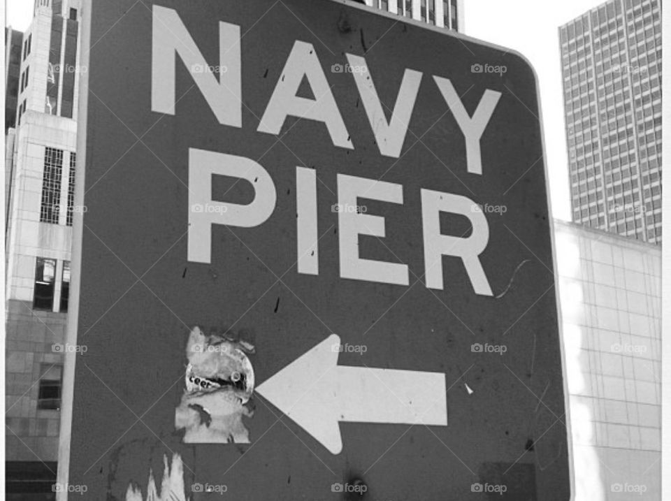 Navy pier sign 
