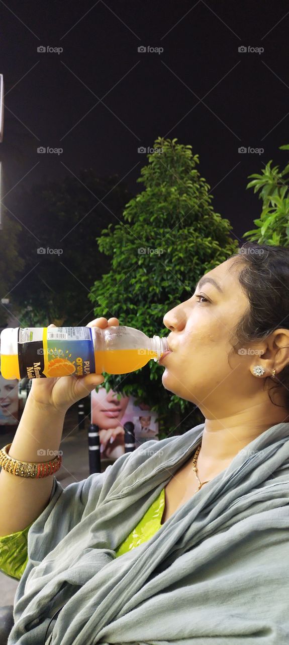 Enjoyment with favourite juice
