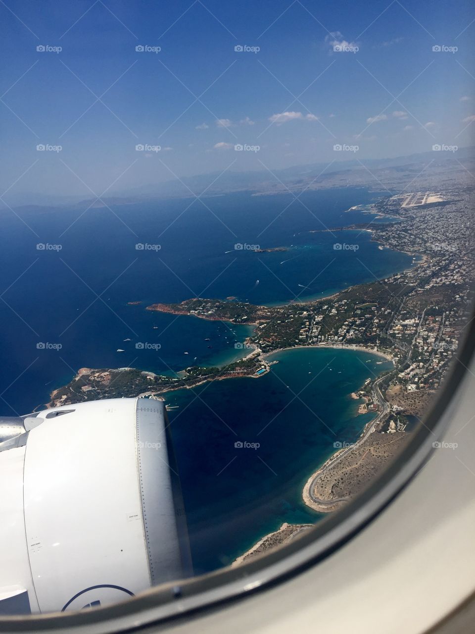 Flying into Athens, Greece 
