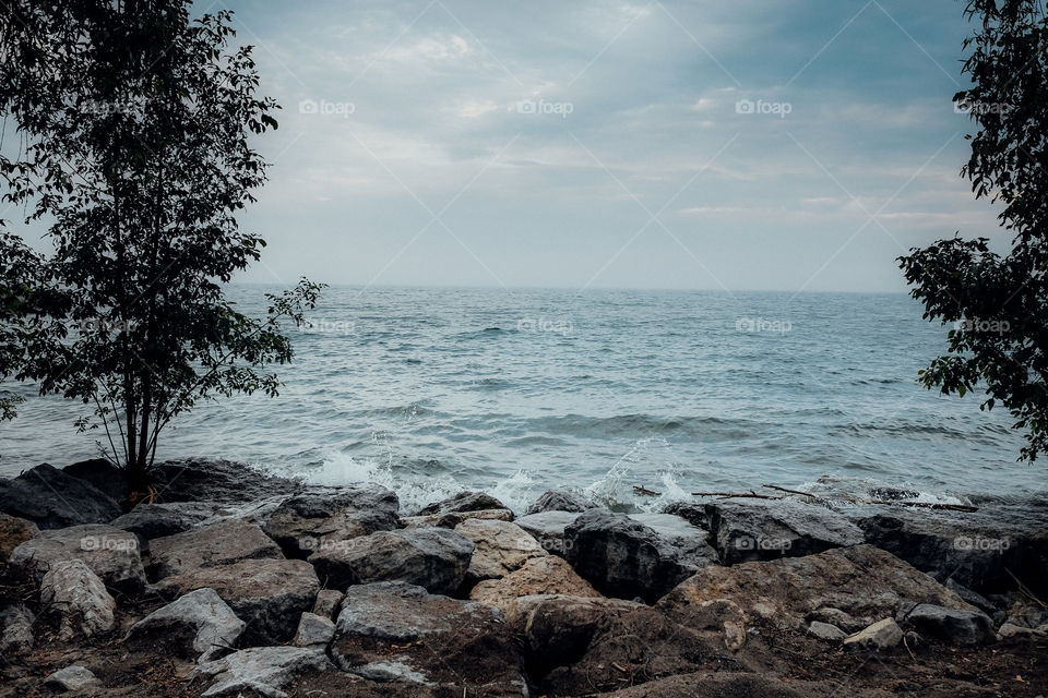 Raining and gloomy evening 