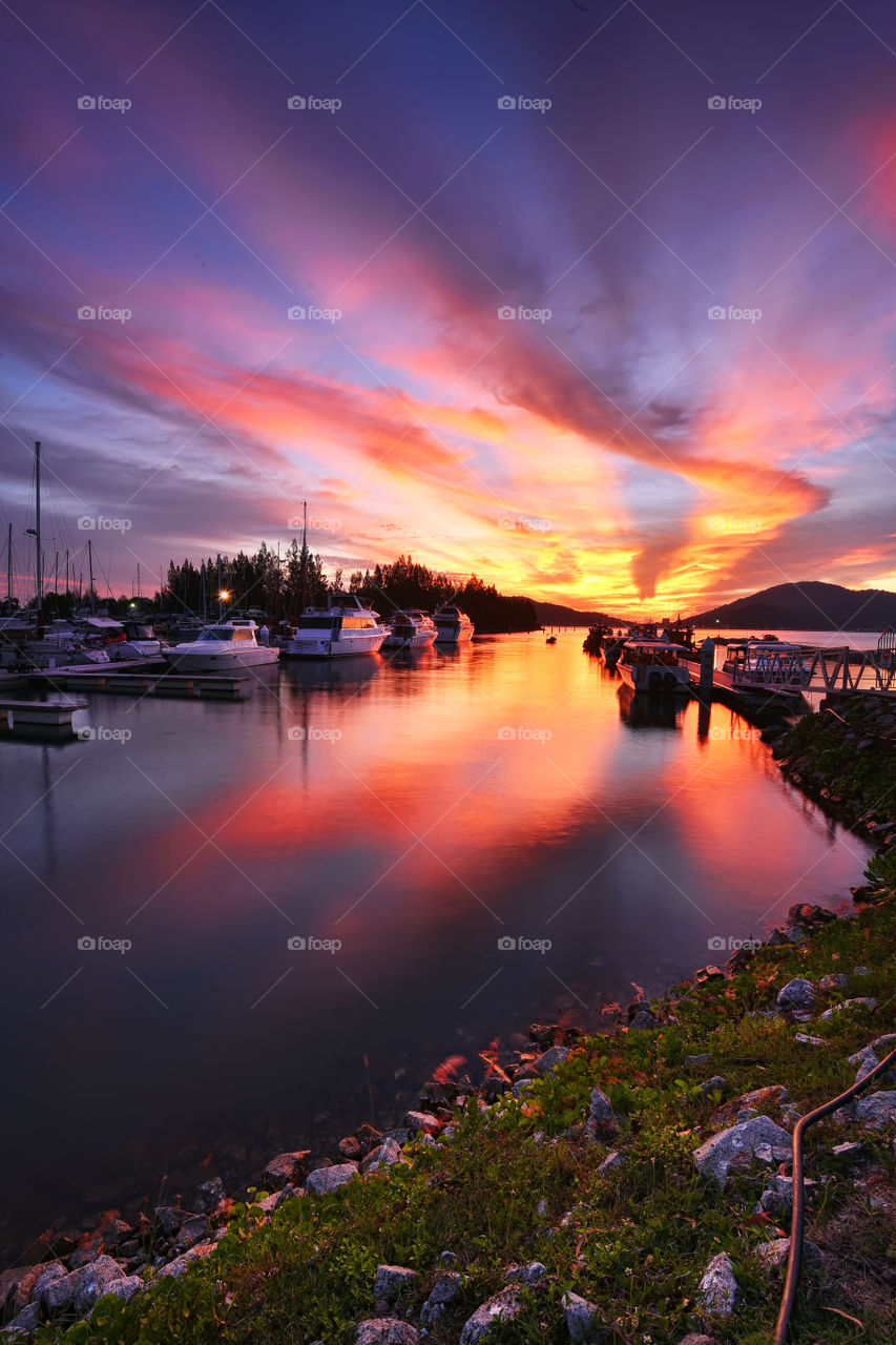 Marina Island sunset