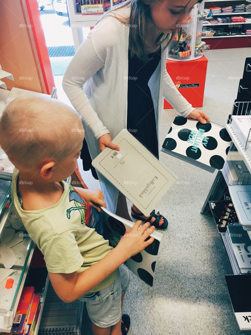 Children shoping for school