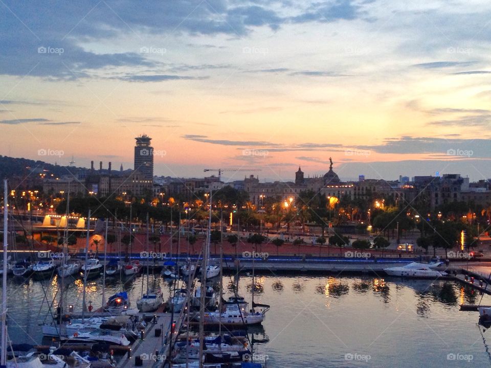 Dusk in Barcelona