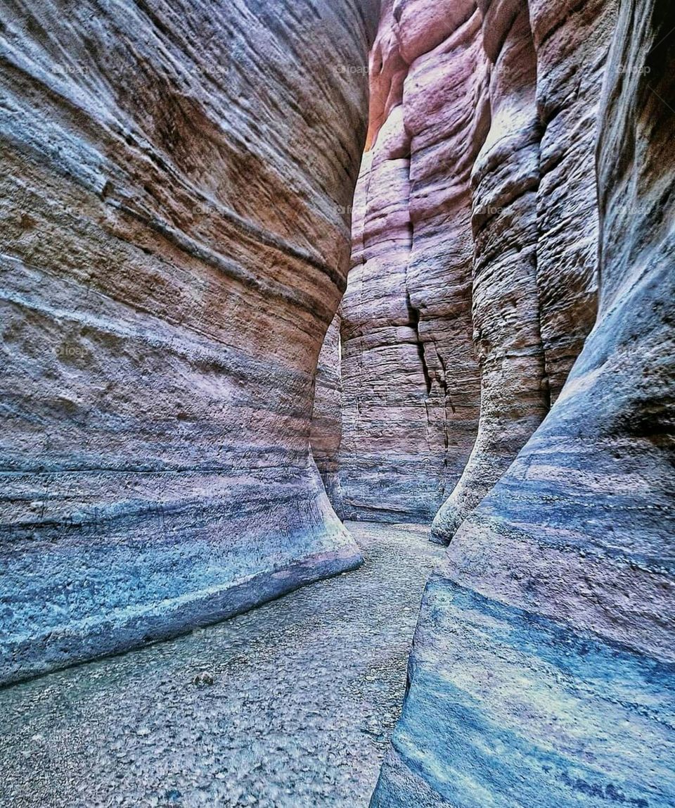 Pink rocky cleft, south of Jordan