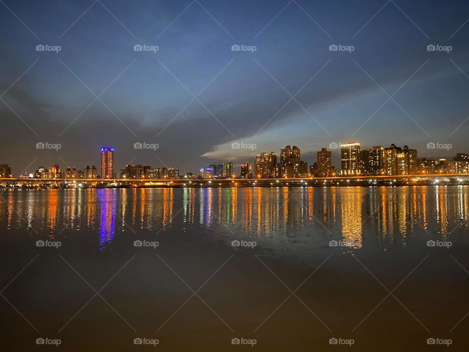 Beautiful river side night view scenery