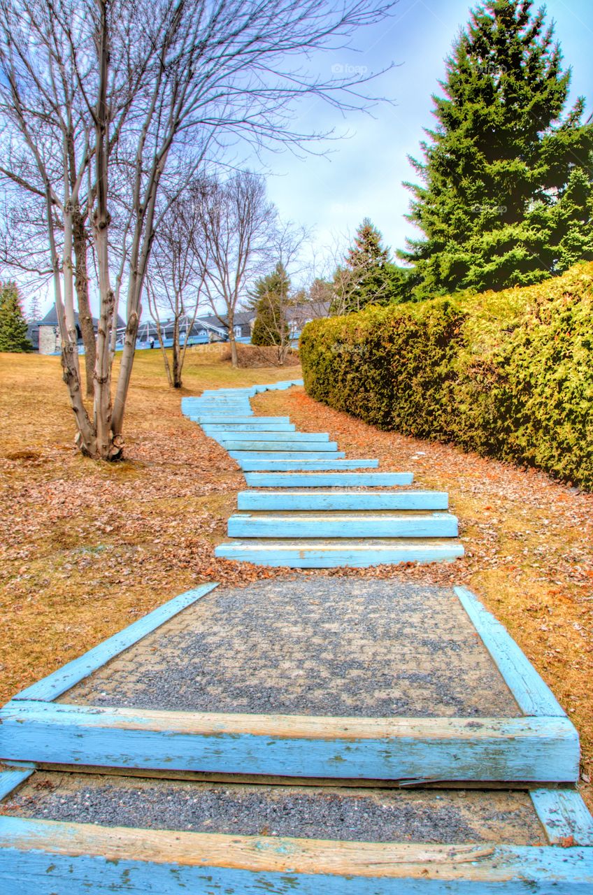 Stairs in open nature