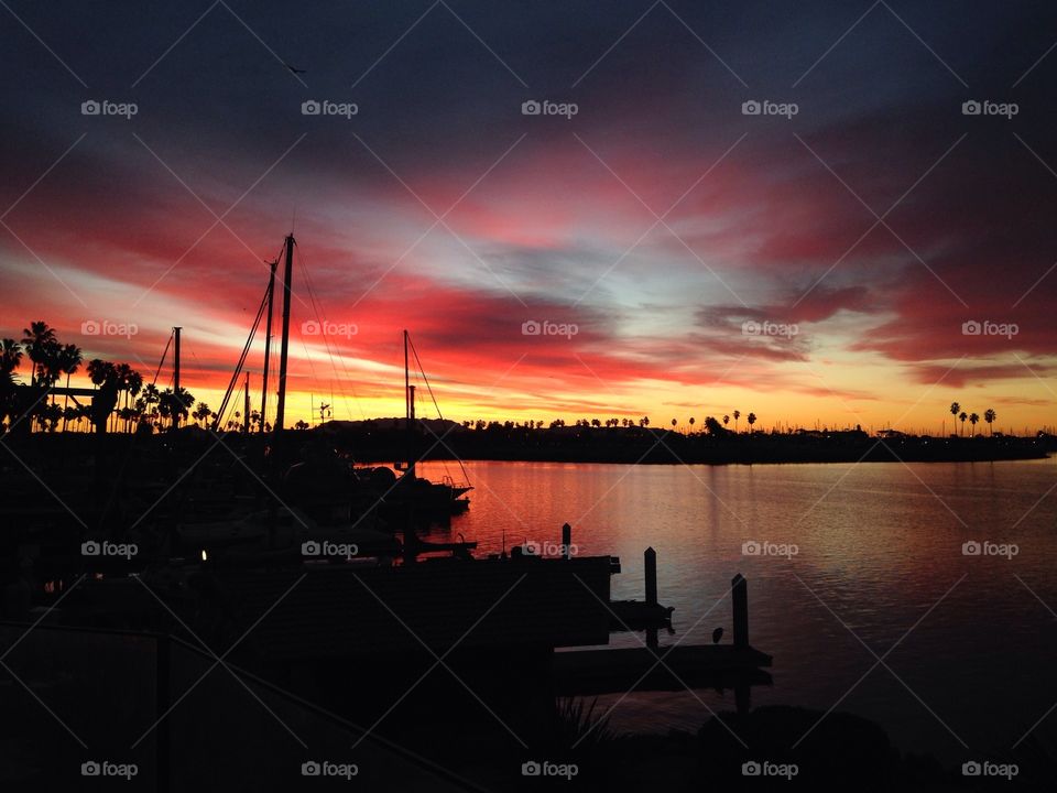 Sunrise over Ventura harbor 