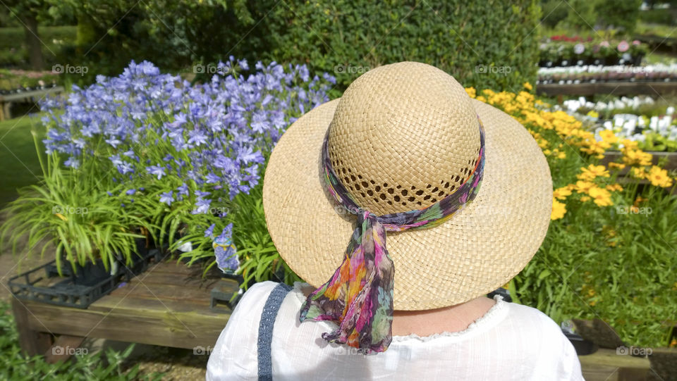 Woman. Straw hat