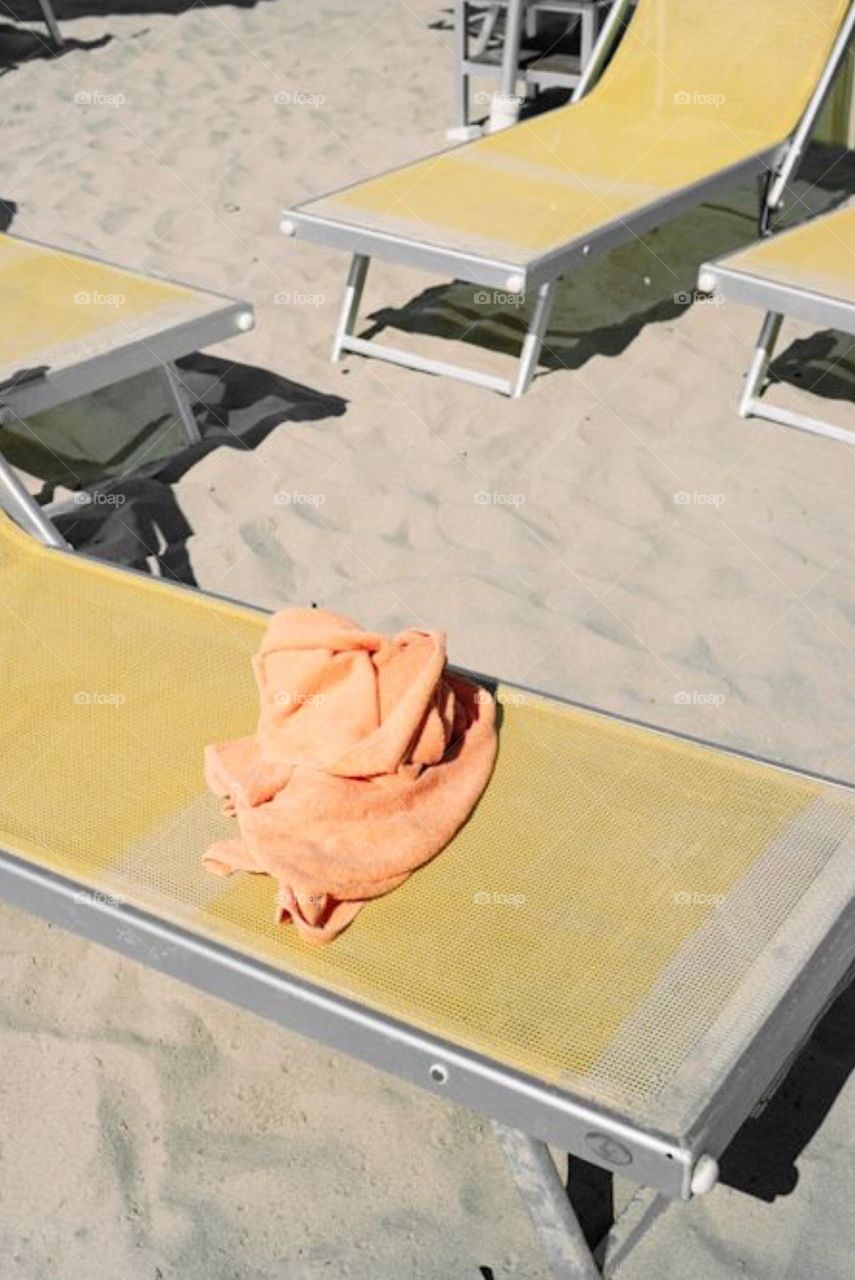 Beach towel chair summer sun Hotel