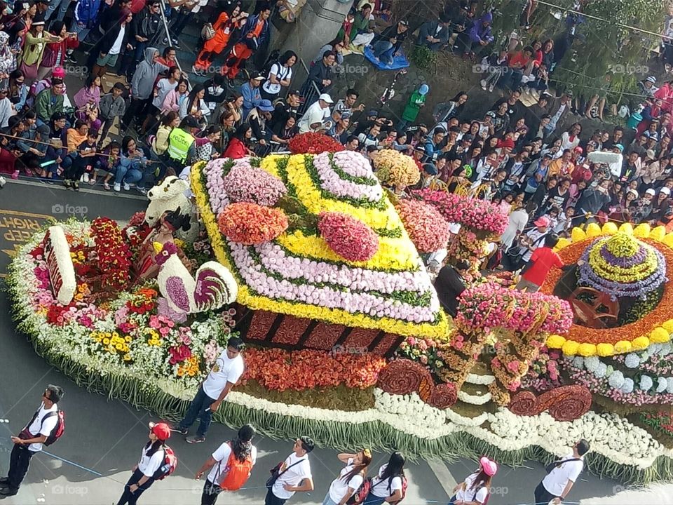 one of the float at the parade in panagbenga festival 2018 at the baguio city philippines.