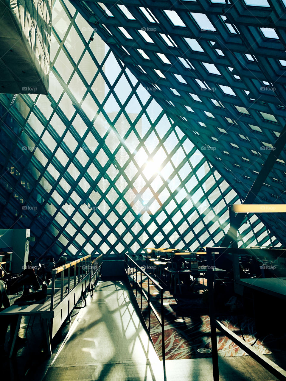 View is Seattle library windows 