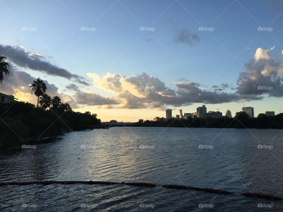 Austin, Texas skyline just before sunset