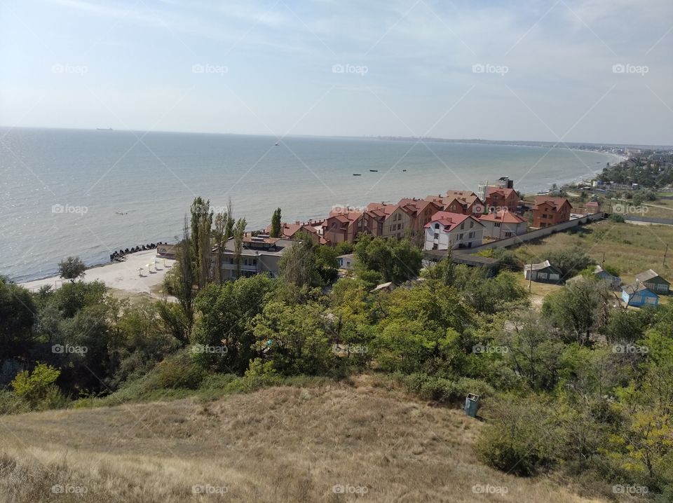 View of the recreation centers in Koblevo from the slope