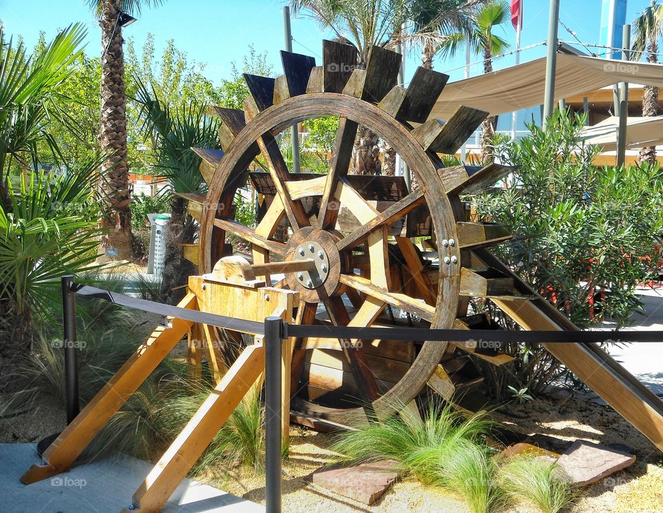 Wooden water wheel