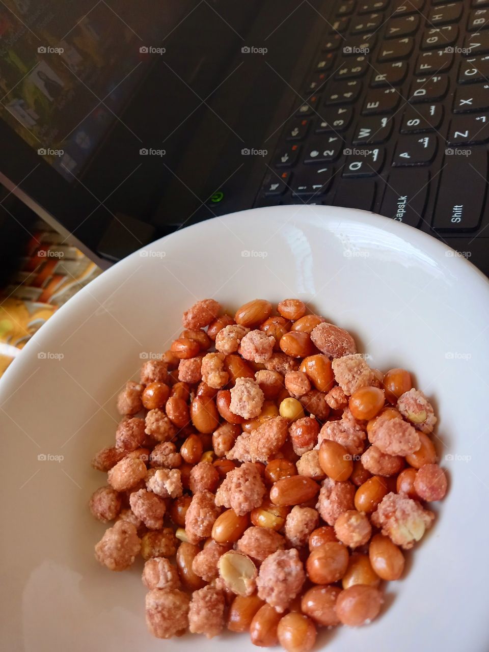Snacking while working #peanut