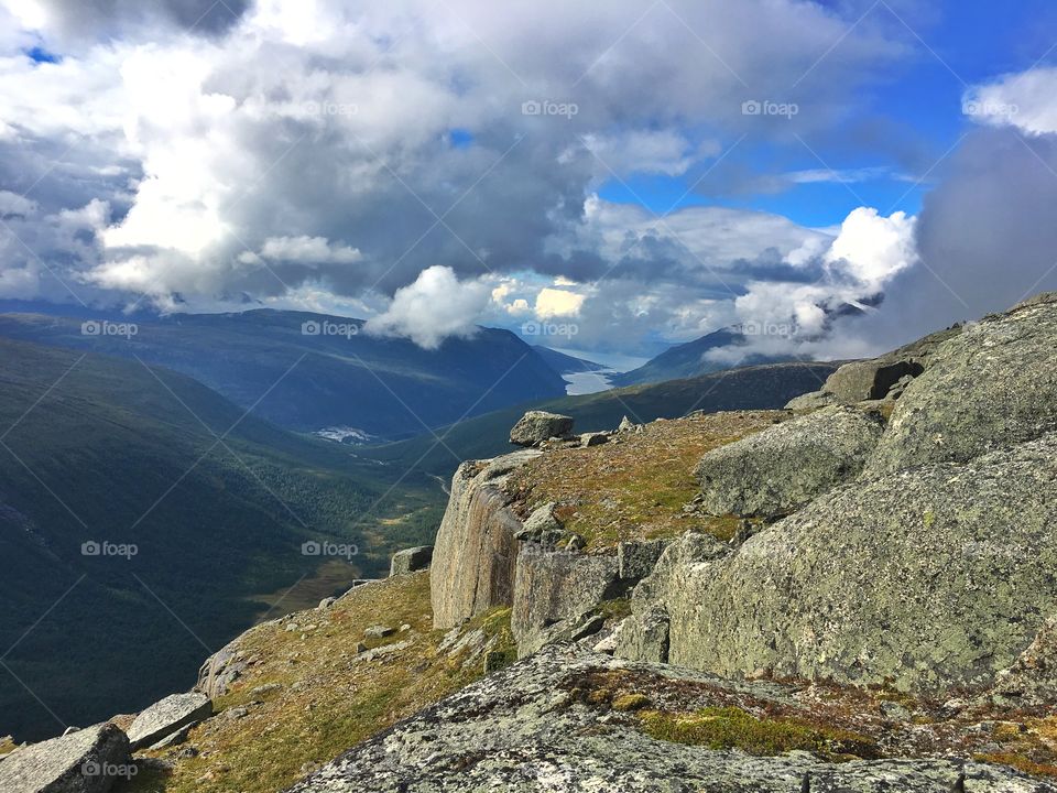 Looking down from Klubblistubben - a mountain in Narvik. 