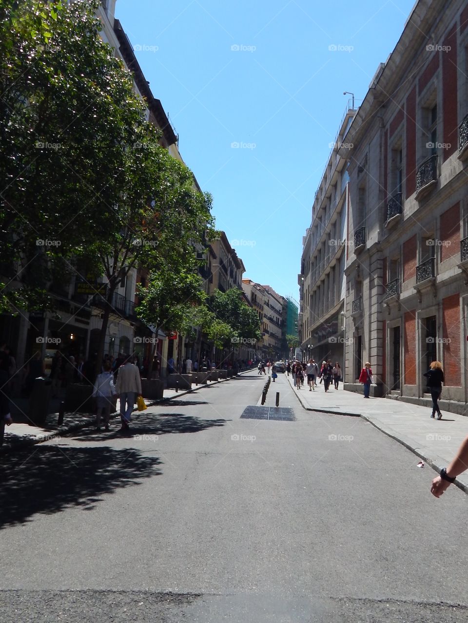 The streets of Madrid during summer
