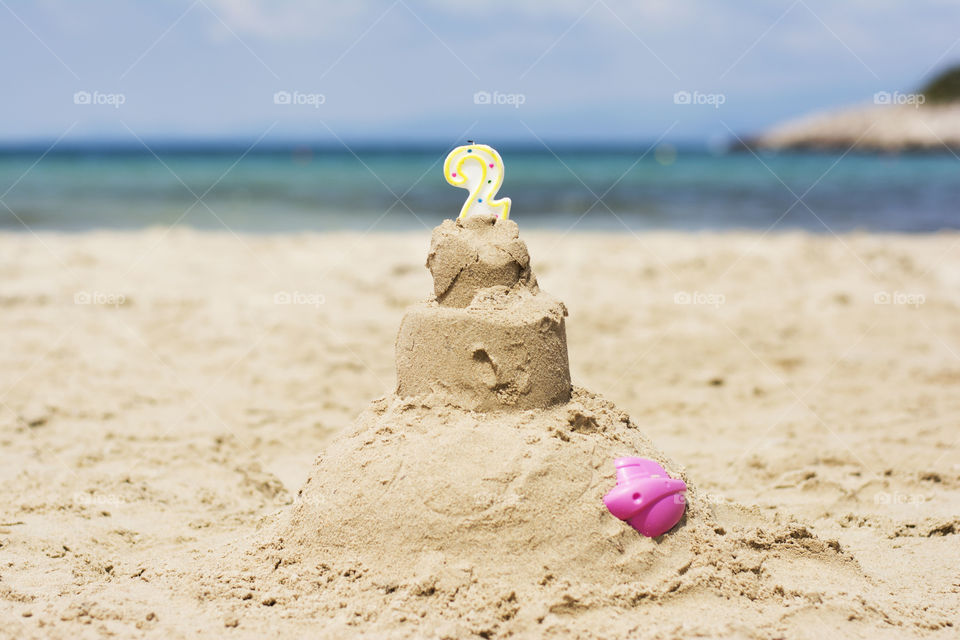 sand cake for a two year old. sand cake for birthday party on beach for a two year old