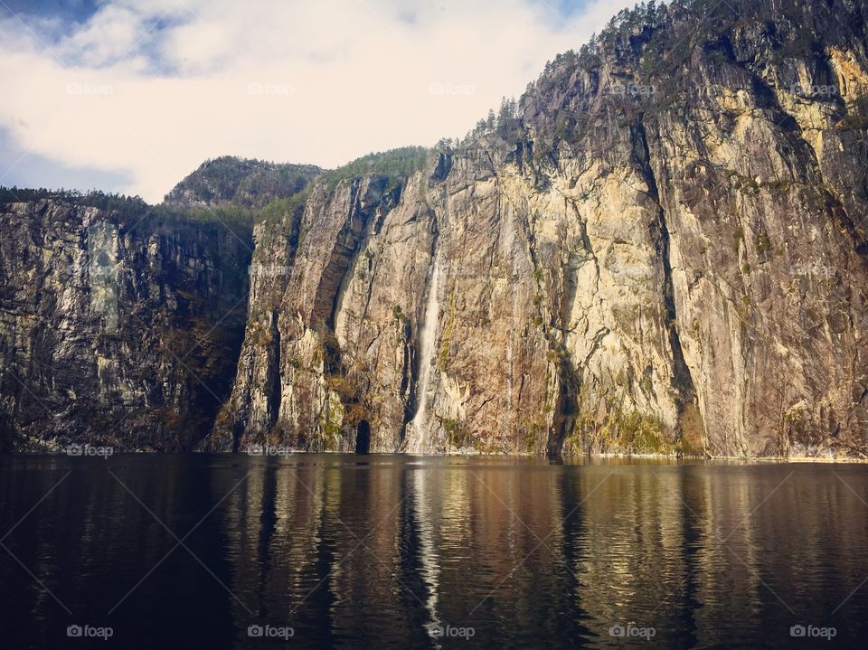 Norwegian fjords, waterfall 