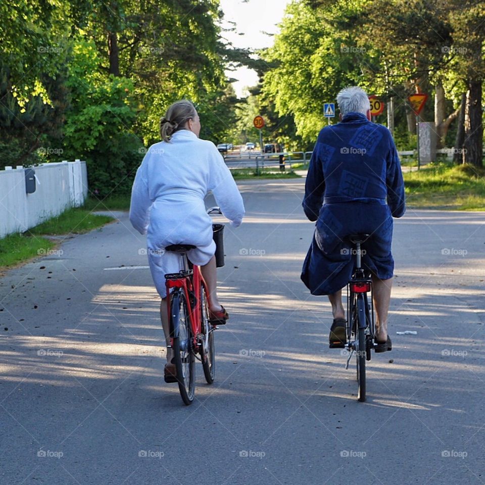 Biking Home after a morning swim in the sea