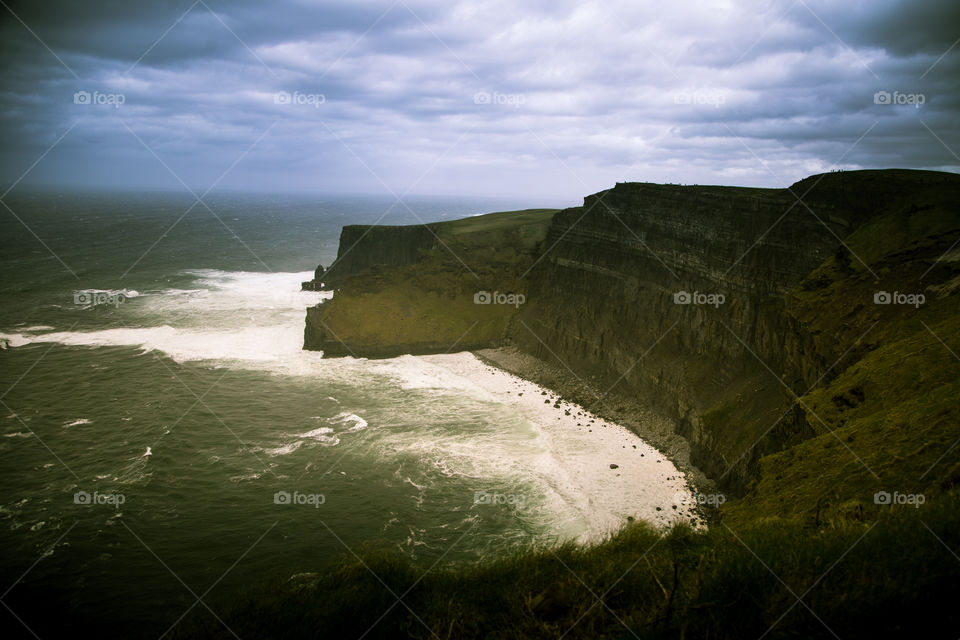 A beautiful landscape of Moher cliffs in Ireland