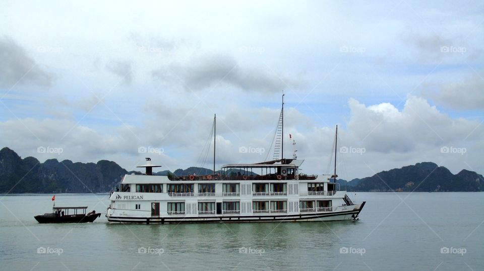 Cruise ship on Halong Bay, Quang Ninh, Viet Nam