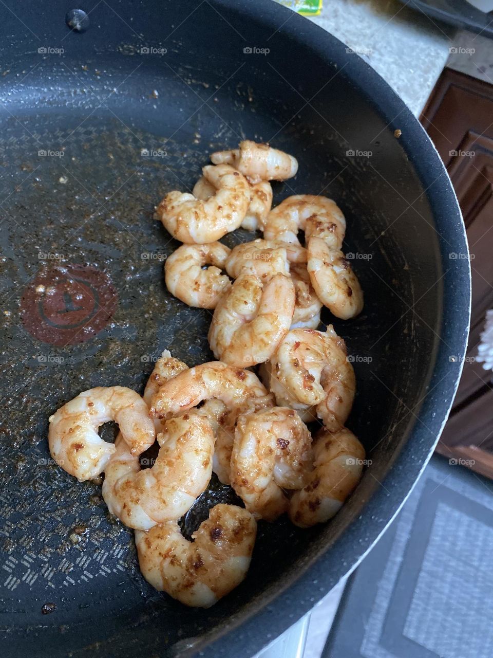 Garlic butter stir fried shrimp