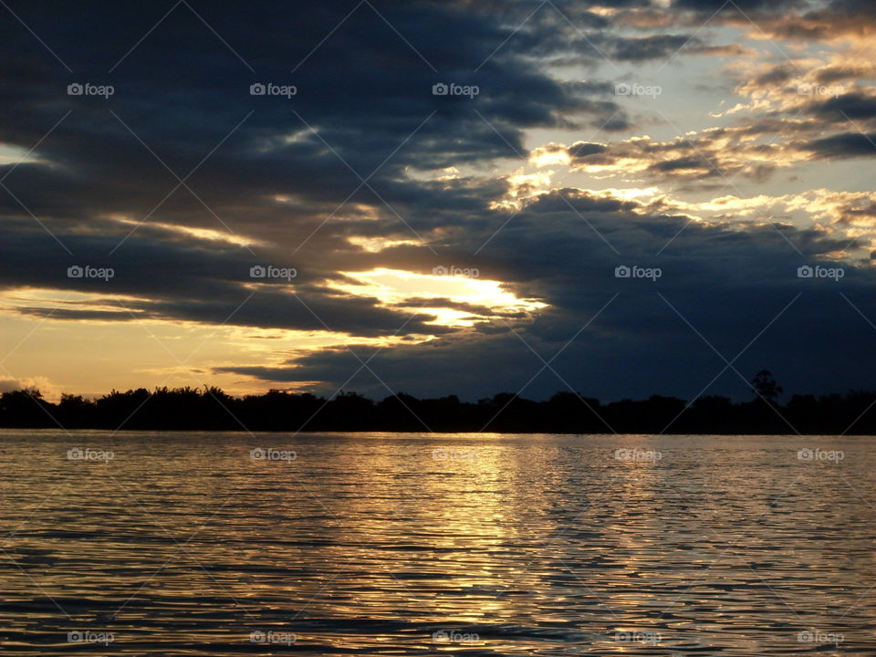 Sunset in the sea