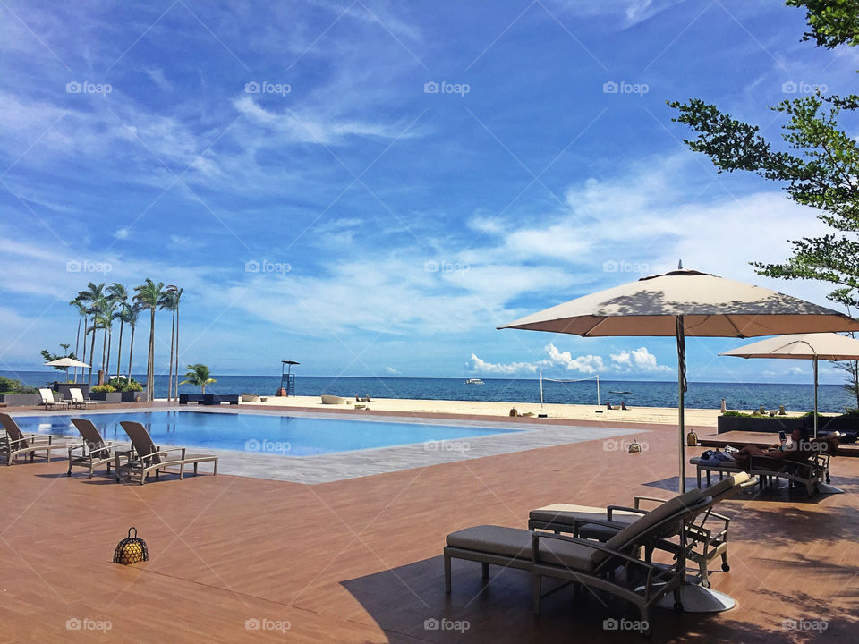 Poolside View of the Beach