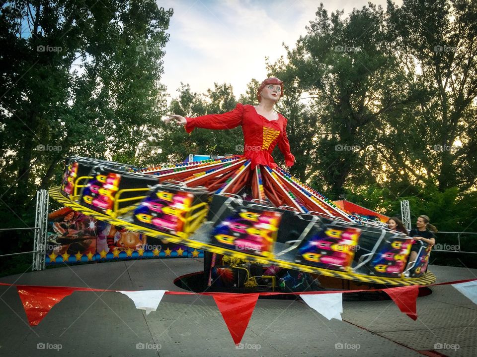 Swinging ballerina at the fun park