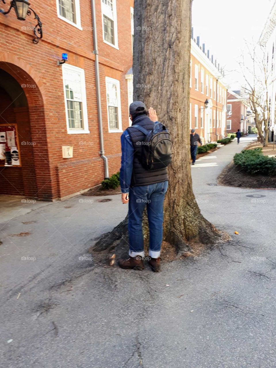 O Respeito pela Natureza!
As raízes profundas desta senhora Arvore!
Árvore Centenária!
Conexão entre Homem e Natureza!

Essas foram as respostas que encontrei ao fotografar esse mágico momento.