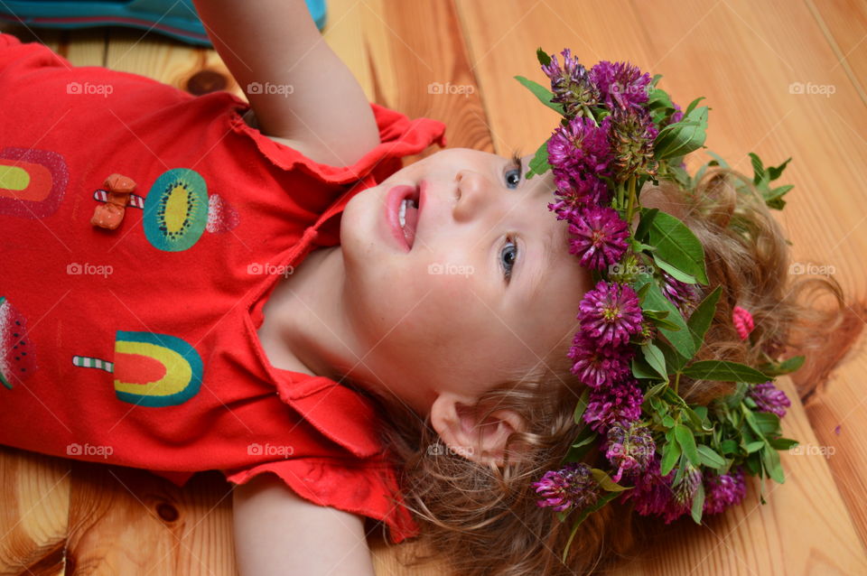 Sweet girl with flower crown