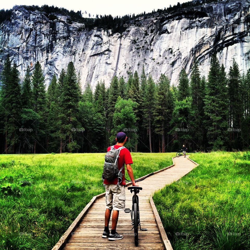 Me, My Bike, and Yosemite . Biking through meadows in Yosemite