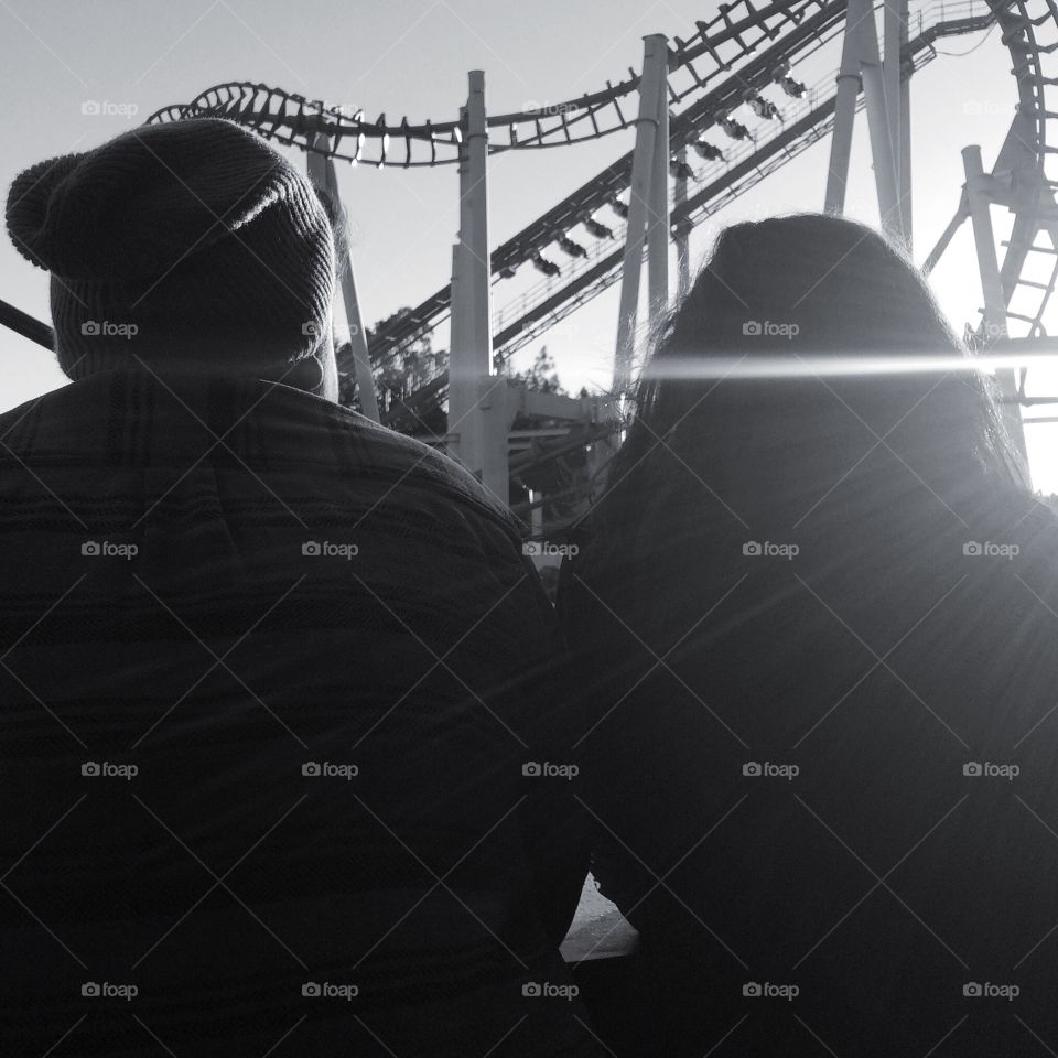 Rear view of couple sitting