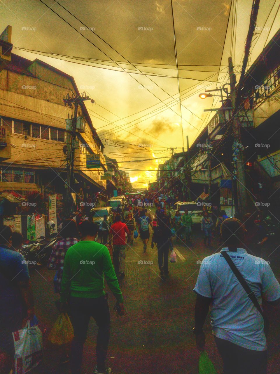 a busy market street