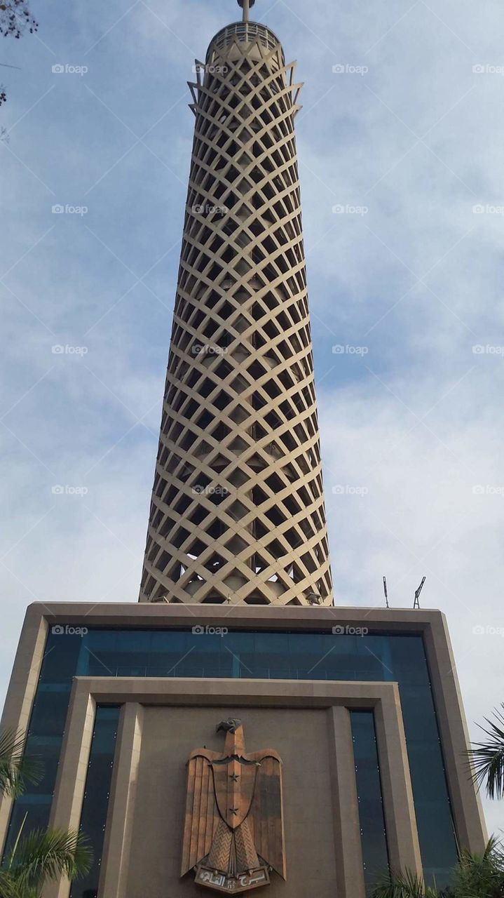 Cairo Tower, Egypt. This tower was built in the 1960's when Jamal Abdel Maserati was the president of Egypt. This tower is located in Zamalik area on the Nile River. Top view is magical when sunset. You can see all Cairo, along with Pyramids and Nile river.