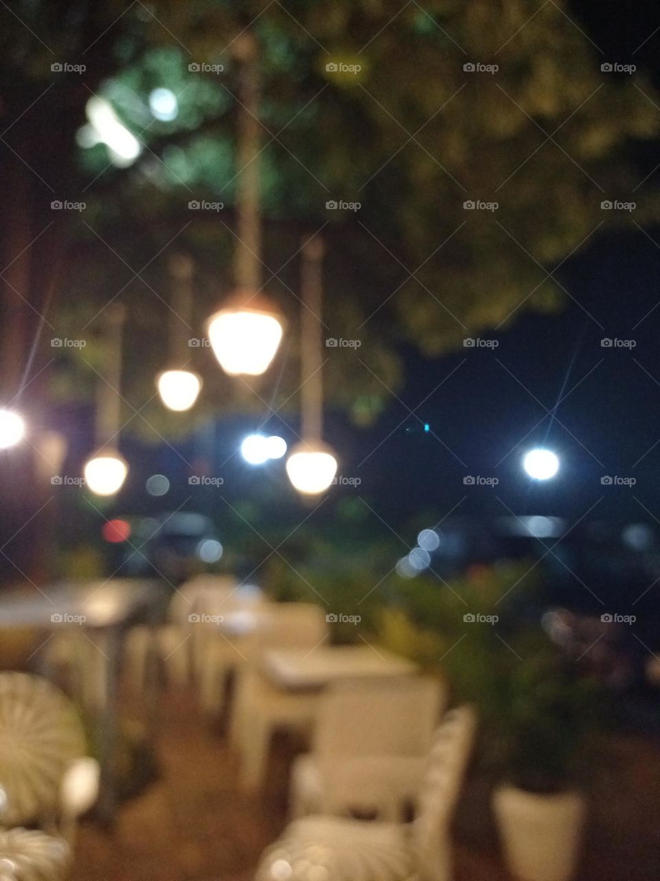 Beautiful night view of restaurant with blur effects it's looking nice