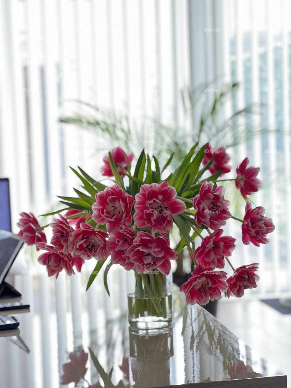Work and flowers 
