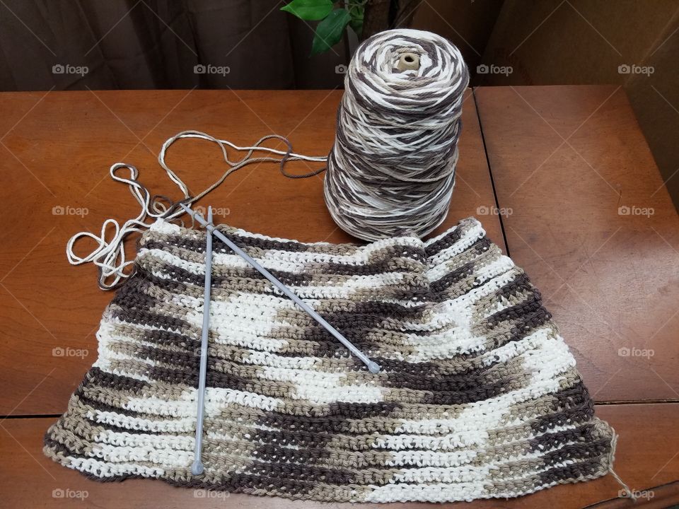 Staying busy knitting