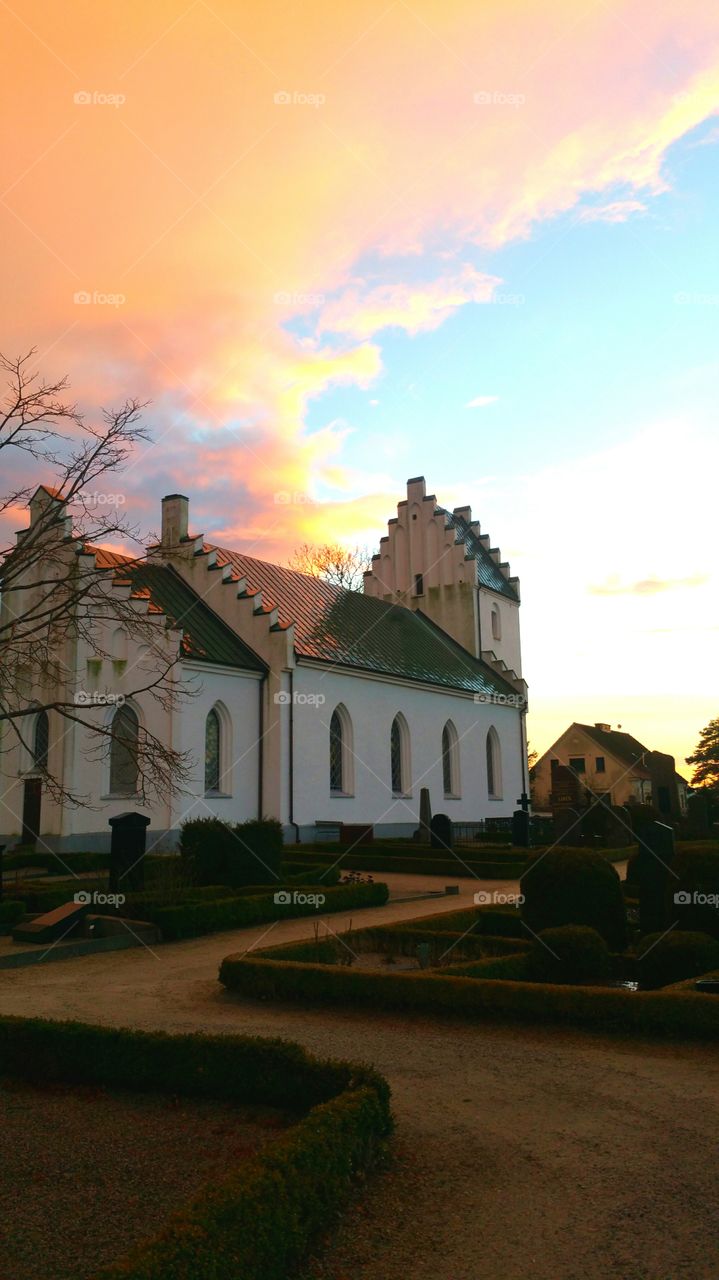 Church sunset