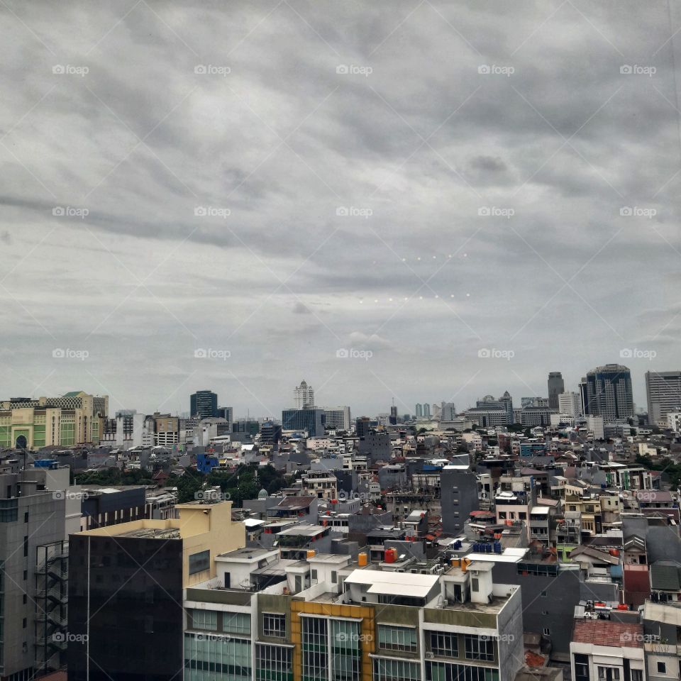 Jakarta in a cloudy day