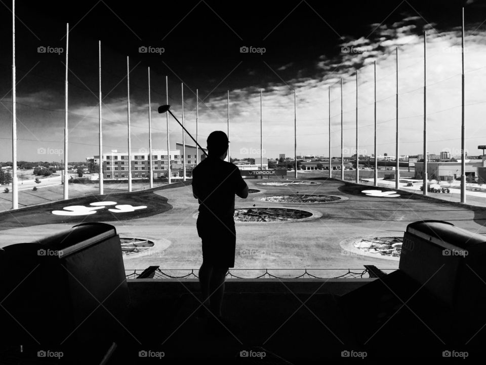 Black and white golf picture