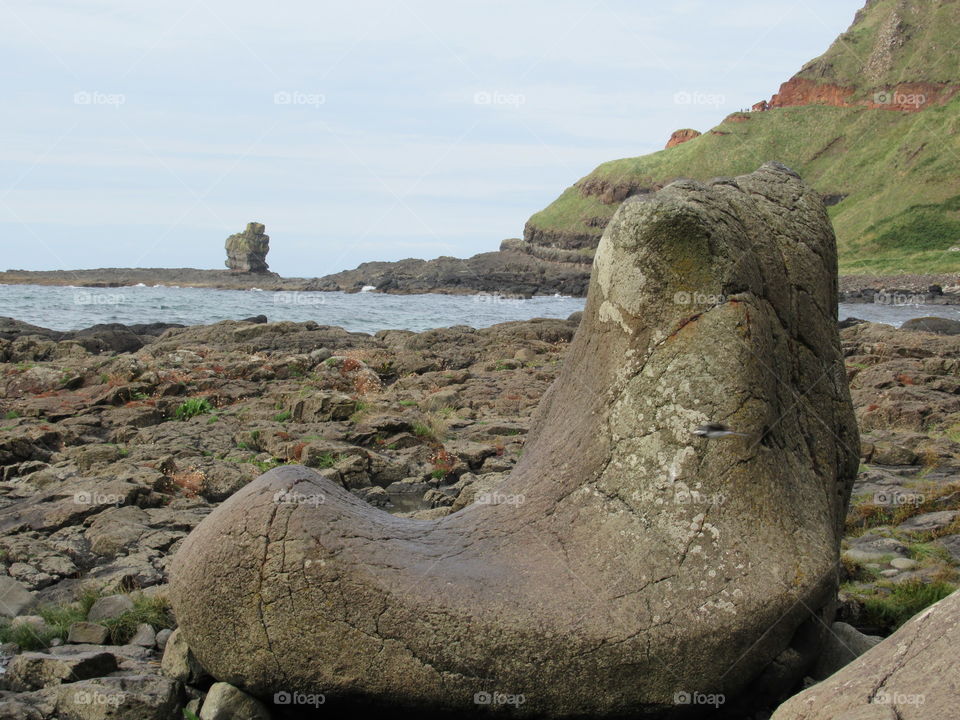 Giants boot at the giants causeway