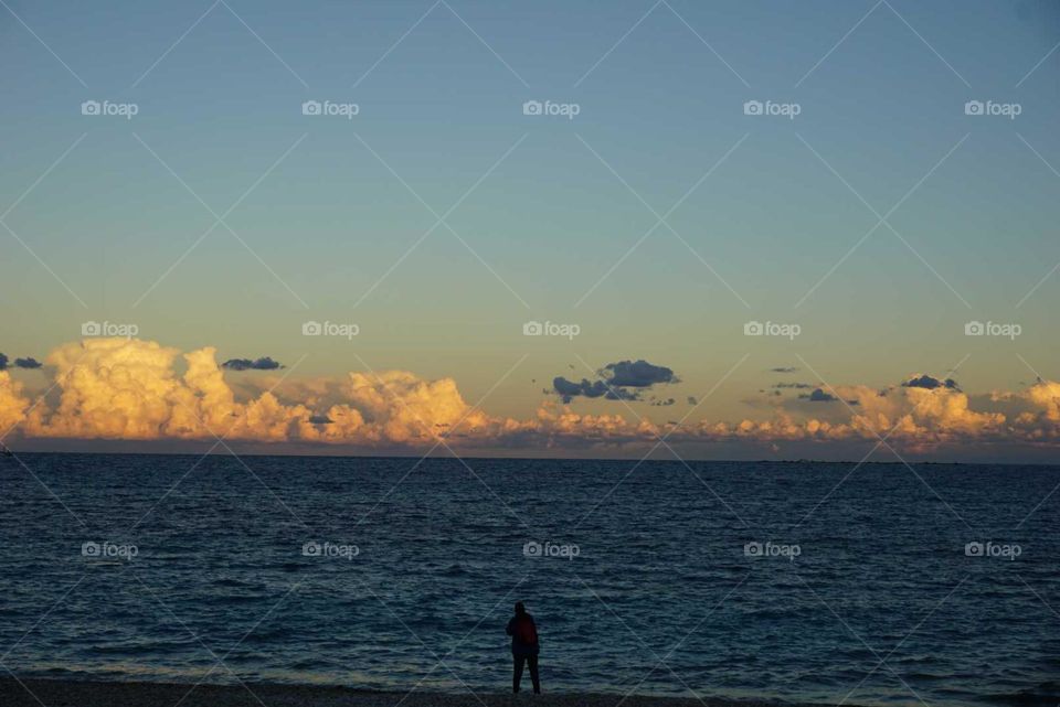 Beach#sunset#clouds#human#sea