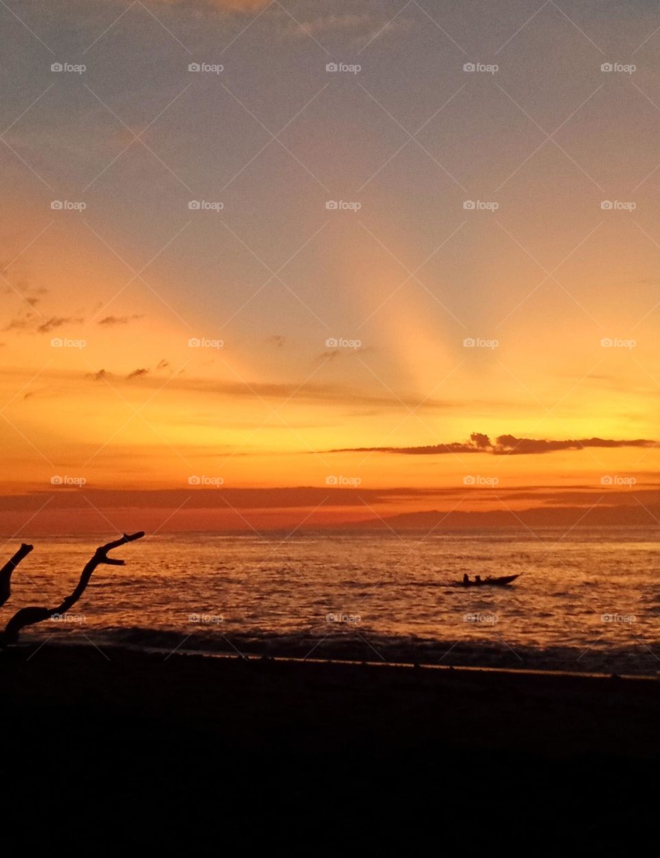 A beautiful sunset on a warm day at Lauhata,  Liquiçá,  Timor-Leste