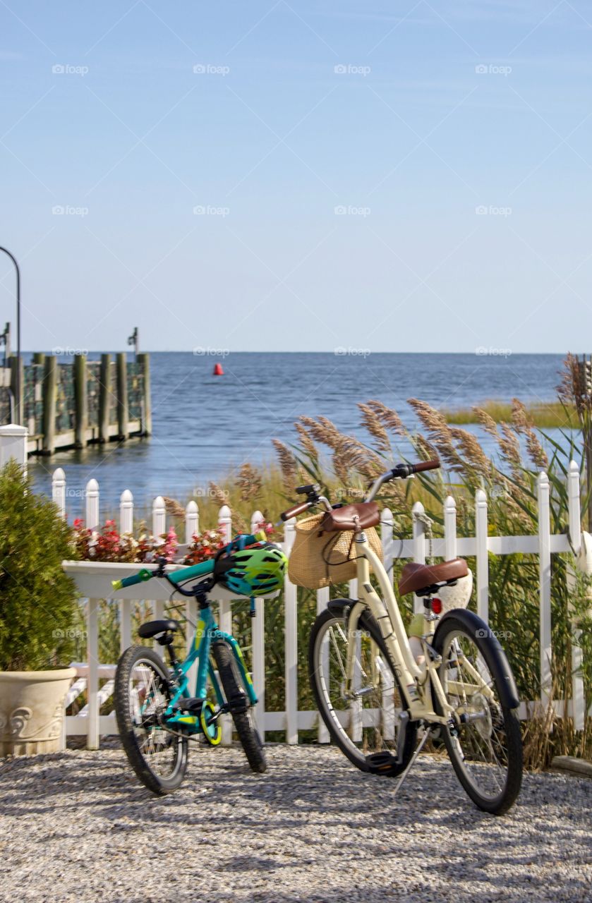 Bicycles by the water