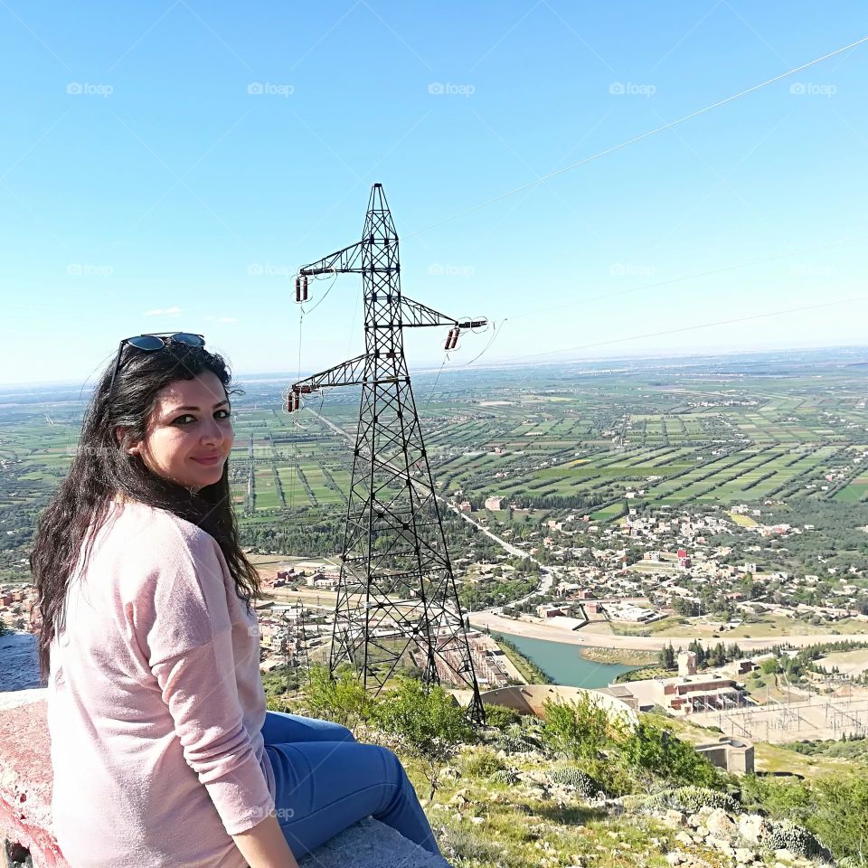 enjoying the view of the green nature