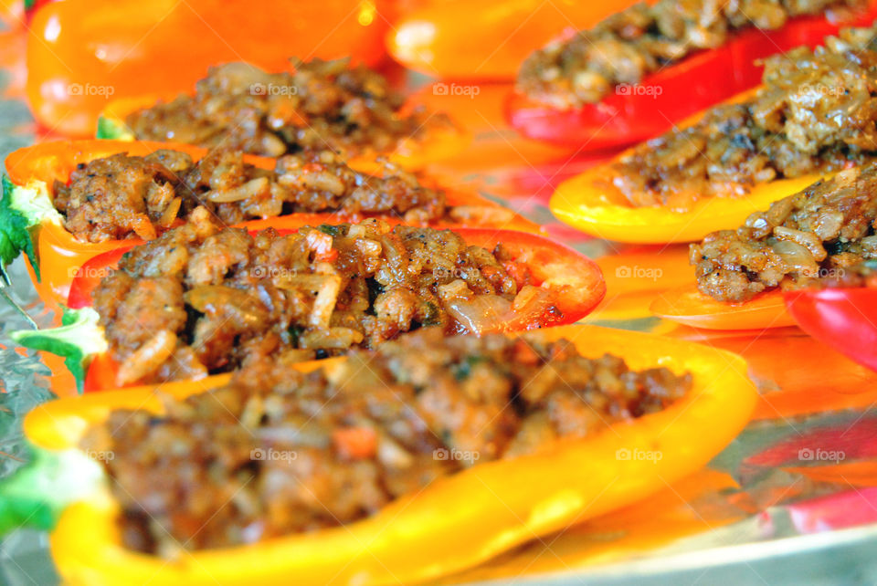 Cooking, stuffed mini bell peppers